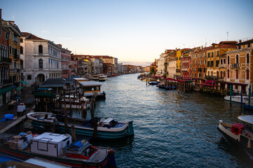 Grand Canal in the early morning in Venice