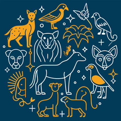 Minimalist Animal Line Drawing