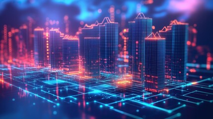 Innovative illustration of modern technology, cloud computing