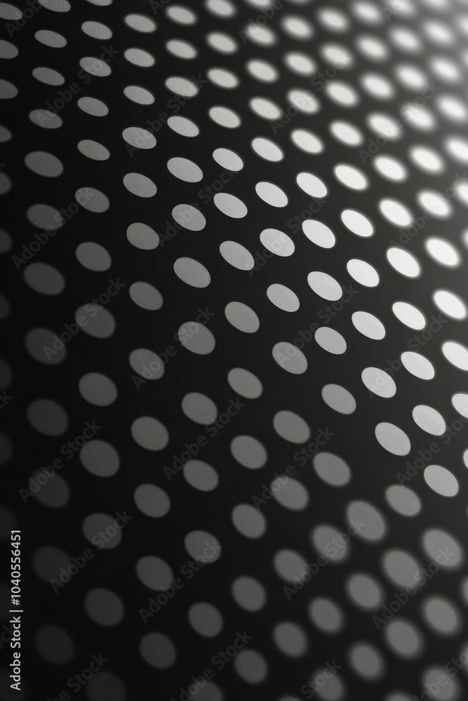 Poster abstract design featuring circles in various sizes on a dark background