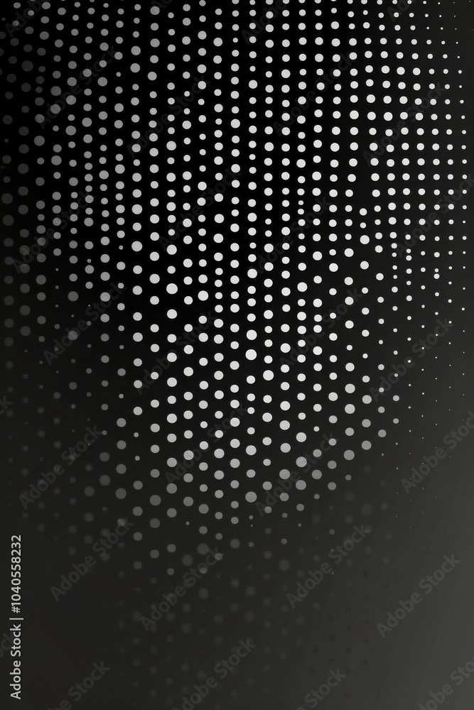 Poster abstract design featuring circles in various sizes on a dark background