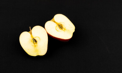 Red apple cut