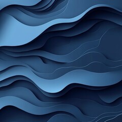 Textured layers of deep blue waves creating a calming and serene background design