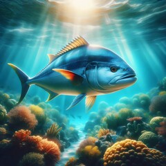 Fototapeta premium Dorado fish in the ocean