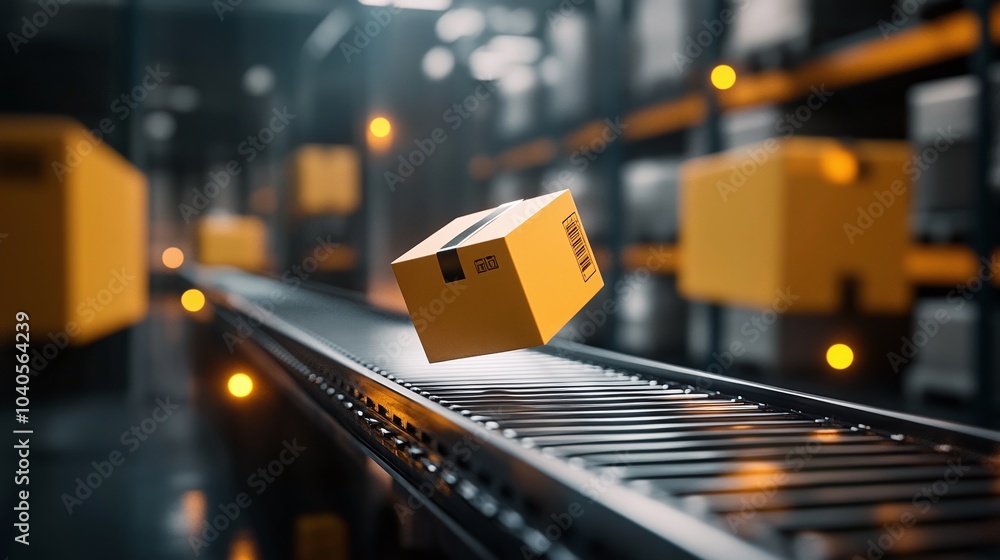 Poster automated warehouse conveyor sorting system