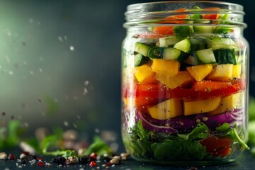 Colorful Layers in a Glass Jar