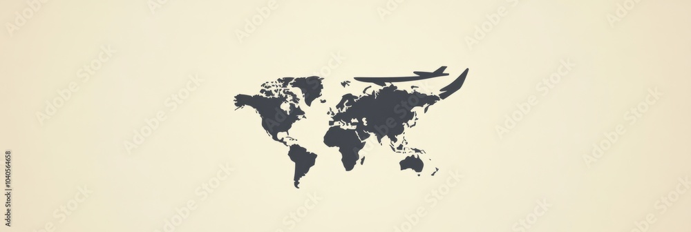 Poster a passport stamp silhouette overlays a subtle world map, capturing the essence of global travel and 
