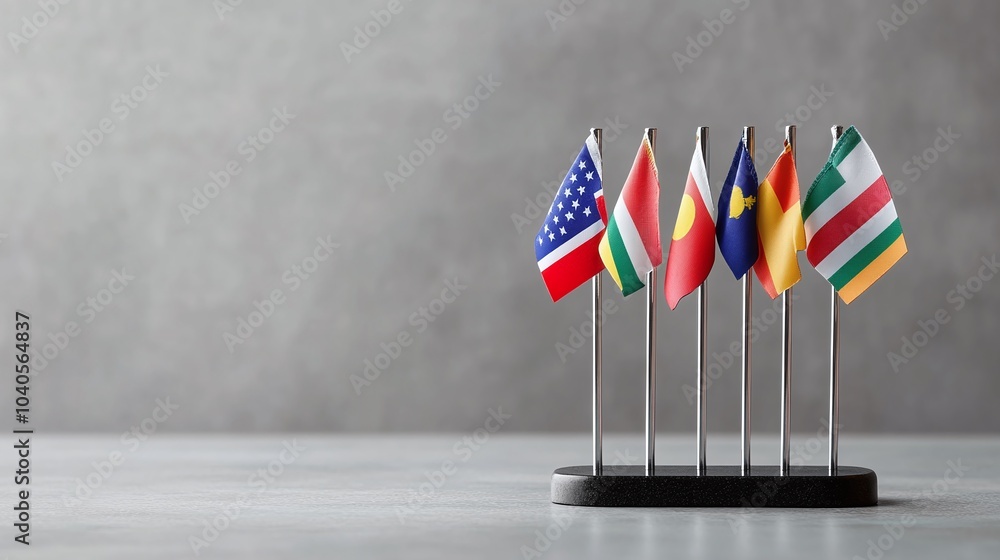 Poster global diversification strategy visualized with flags