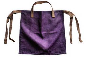 Purple Pinafore Apron isolated on transparent background, png file, no background png file