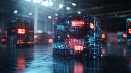 Digital Inventory Screens in Modern Warehouse Setting