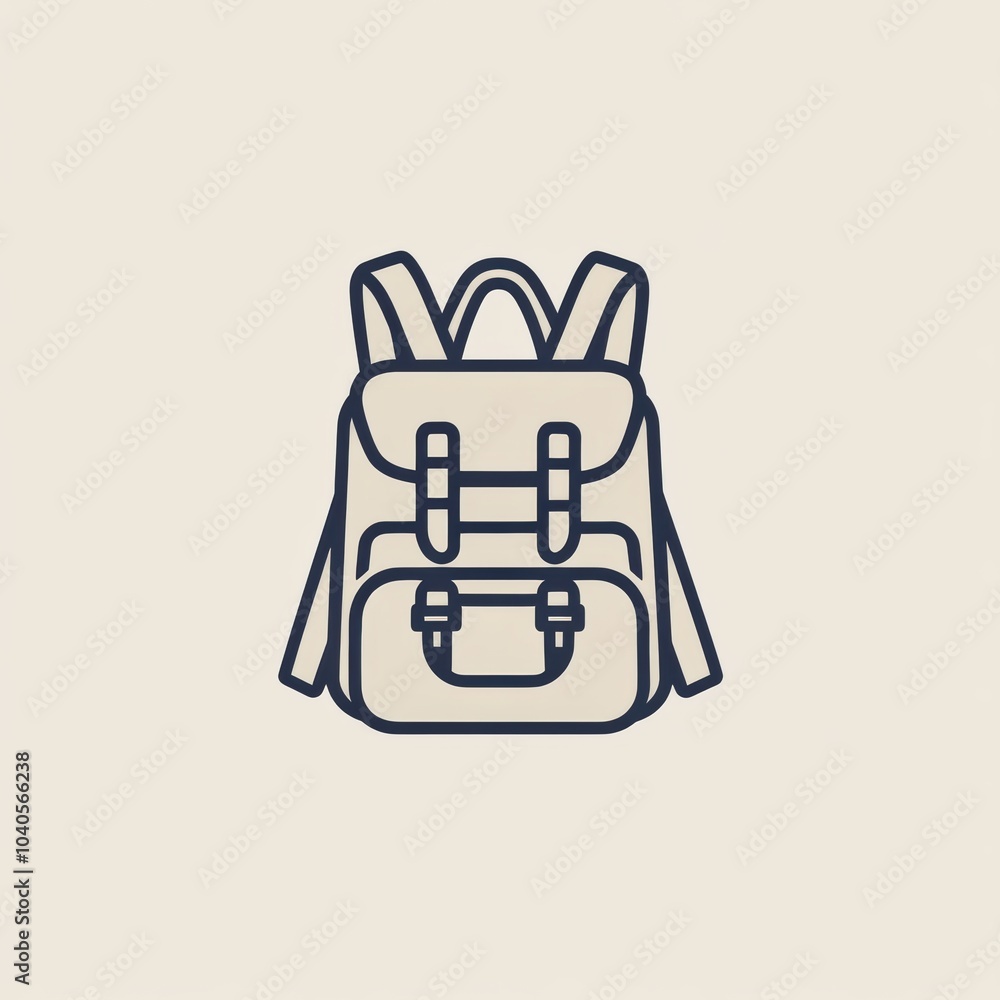 Poster This icon features a clean and stylish backpack, perfect for representing adventure and exploration activities in a minimalist style. Generative AI
