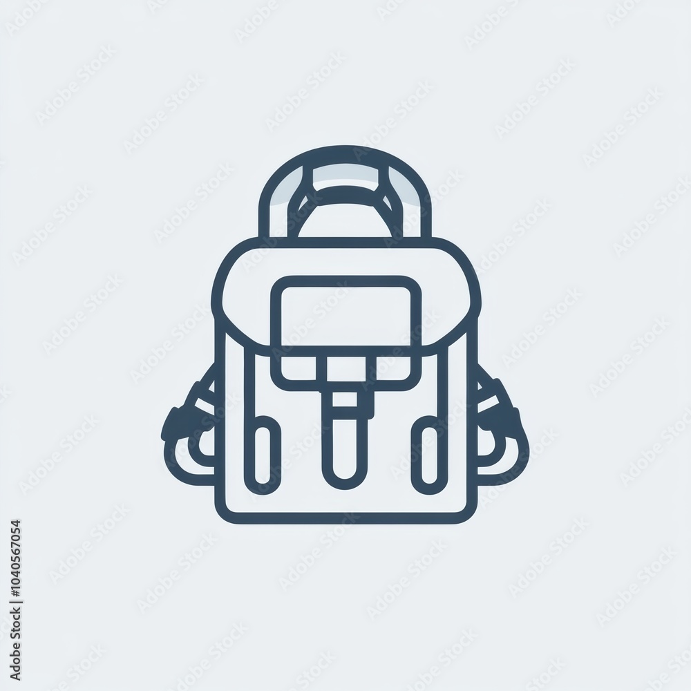Poster this simple backdrop features a minimalist backpack icon symbolizing adventure, exploration, and out