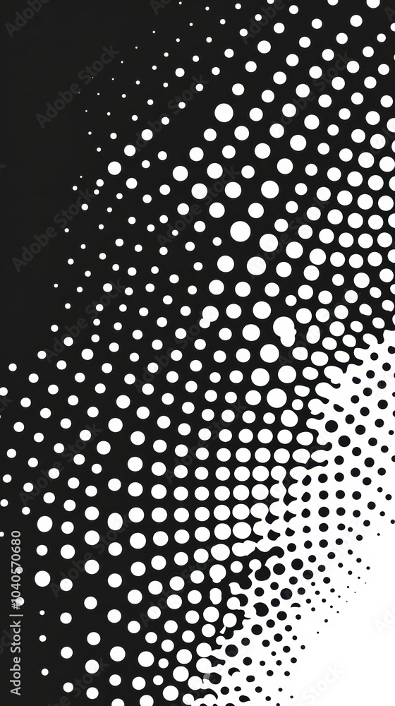 Poster black and white halftone dots pattern with a textured monochrome design and polka dot effect. genera