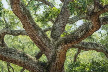 Obraz premium Charleston, South Carolina, southern live oak (Quercus virginiana)