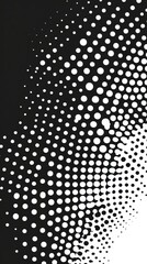 Black and White Halftone Dots Pattern With a Textured Monochrome Design and Polka Dot Effect. Generative AI