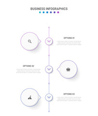 Vertical progress bar featuring 3 arrow-shaped elements, symbolizing the three stages of business strategy and progression. Clean timeline infographic design template. Vector for mobile presentation.