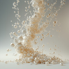 Pearls Exploding from a Necklace: A Leaping Cascade of Iridescent Elegance Unleashed