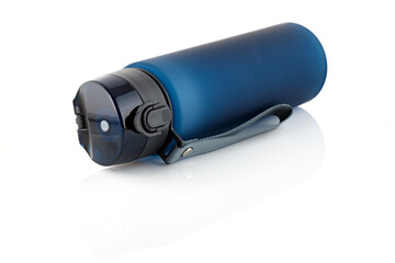 Sports water bottle isolated on white background. Full depth of field.