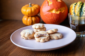strawberry flour cookies in close-up	