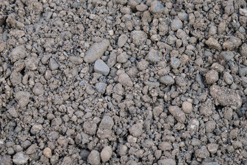 Sand and gravel mixture close-up, bulk building materials for concrete mortar