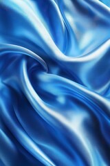 Obraz premium Elegant blue silk background with a luxurious satin texture, showcasing smooth and flowing fabric folds