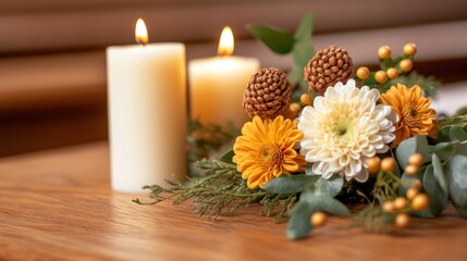 Candles lit in a peaceful chapel, highlighting the quiet moments of reflection in religious settings