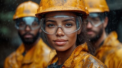 Multicultural group of engineers in a factory, working together to solve technical problems, highlighting the global workforce in modern industries