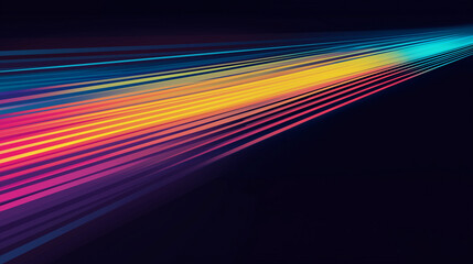 Abstract Colorful Line on Black Background