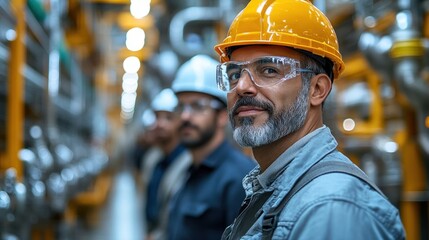 Migrant workers discussing work schedules with local colleagues, highlighting the importance of communication and cooperation in the workplace