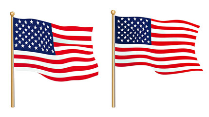 Collection of USA Flags Isolated on a Transparent Background Generative AI