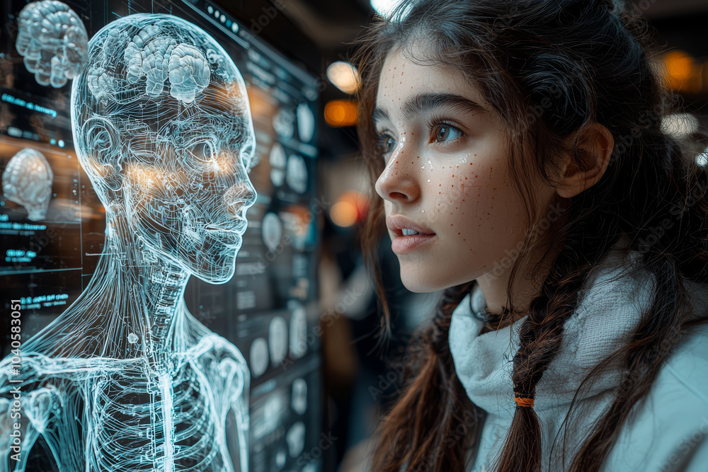 Aufkleber an ai-driven platform helping students choose courses based on their strengths and interests, repres