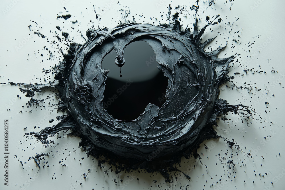 Poster a world being created from a single drop of ink on paper, symbolizing the power of imagination. conc