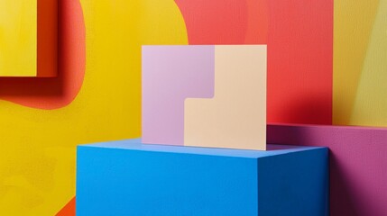 Obraz premium Vibrant Abstract Painting Background for Luxury Business Card Mockup with Ultra-Detailed Design Elements