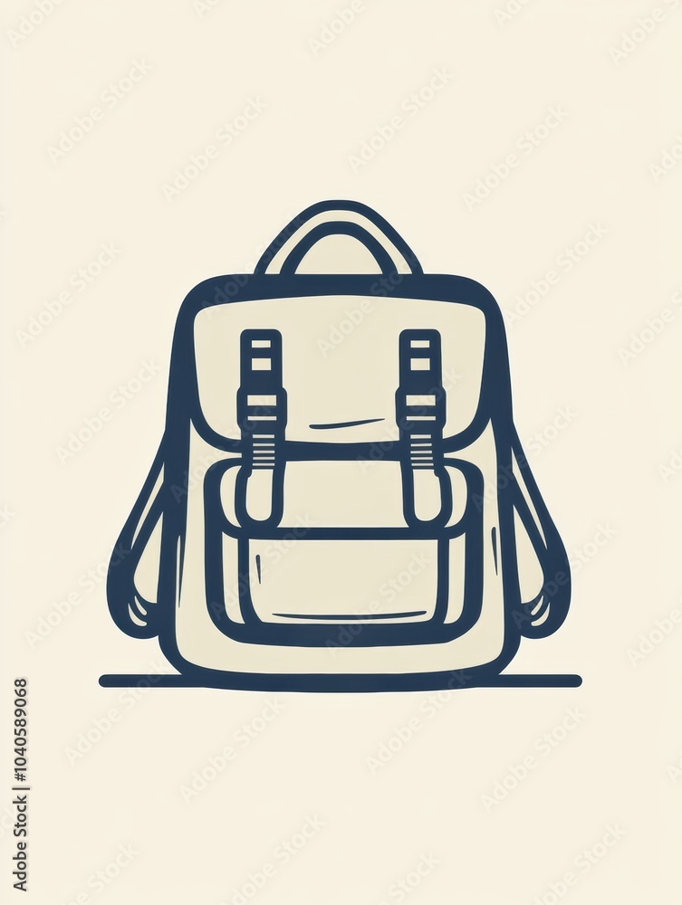 Poster this design features a sleek backpack icon, perfect for representing adventure and exploration in di