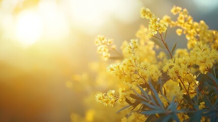 Sunlit Yellow Flowers