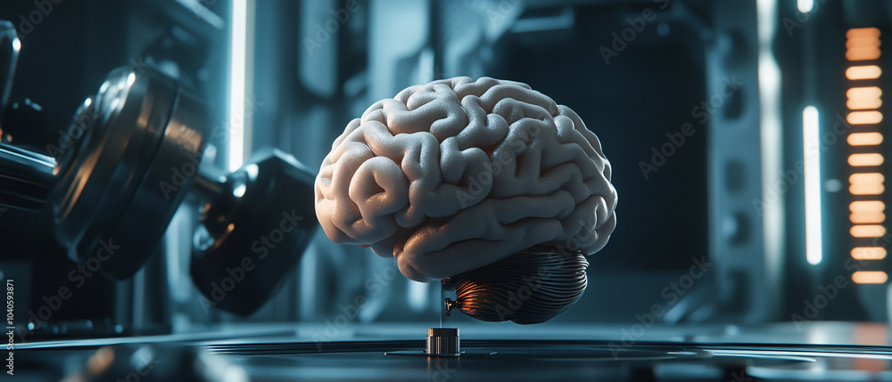 Aufkleber artificial intelligence brain model futuristic technology concept, artificial intelligence brain mod
