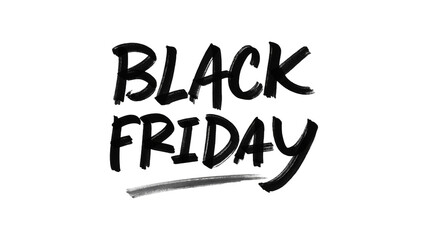 Black Friday Handwritten Calligraphic Text – Modern Black Monolithic Style for Banners and Posters