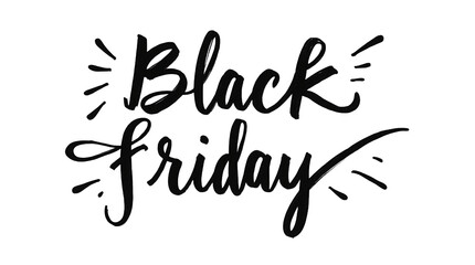 Black Friday Handwritten Calligraphic Text – Modern Black Monolithic Style for Banners and Posters
