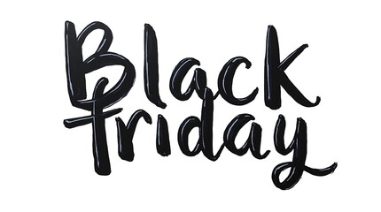 Black Friday Handwritten Calligraphic Text – Modern Black Monolithic Style for Banners and Posters