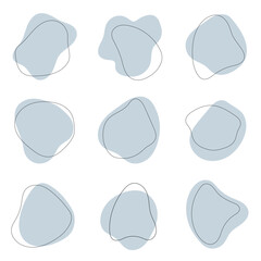 Abstract shapes in gray-blue tones. A collection of abstract spots in cool gray-blue tones.