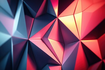 Dynamic triangular shapes with gradient lighting and deep shadows
