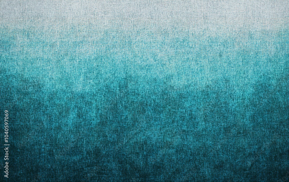 Poster textured gradient fabric in shades of teal and aqua displayed in natural light creating a calming at