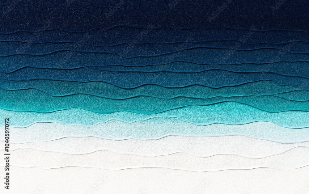 Aufkleber abstract layered design showcasing waves in varying shades of blue, teal, and white, creating depth 