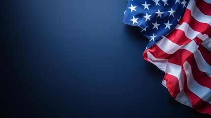 American Flag on Dark Background