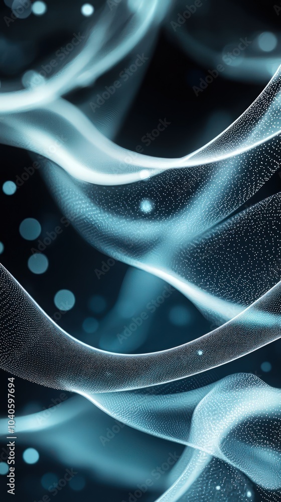 Wall mural flowing abstract ribbons light with soft transitions and depth