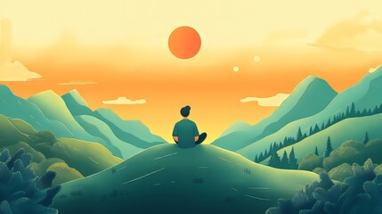 Visualize the concept of starting anew after depression Adobe Illustrator