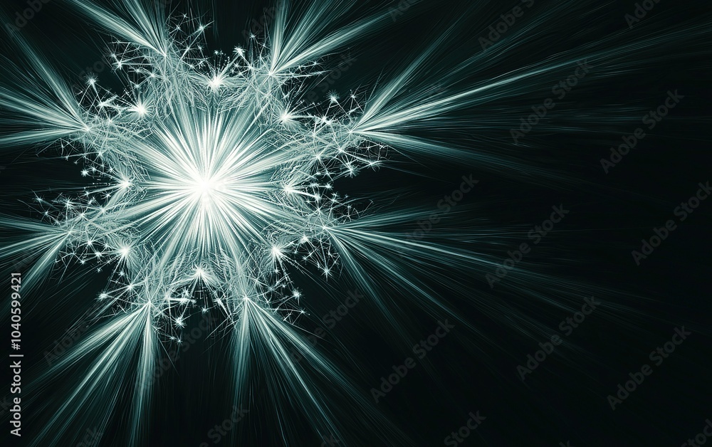 Aufkleber abstract starburst pattern with intricate light rays against a dark background, capturing a moment o