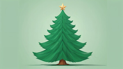 Obraz premium christmas tree on a green background