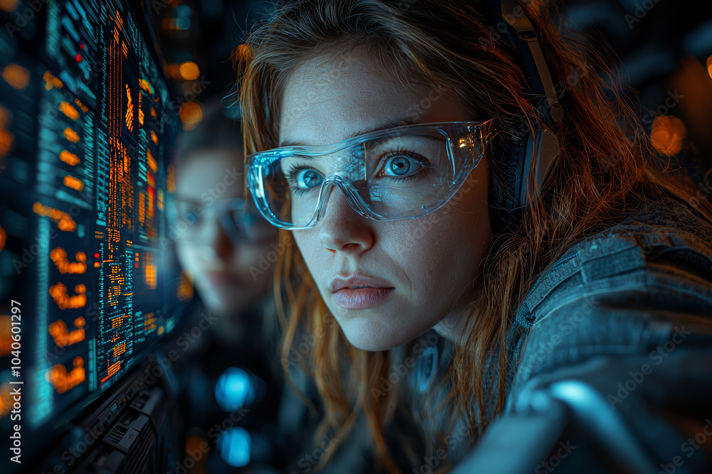 Poster a cybersecurity team analyzing the source of a ddos attack, representing efforts to maintain network