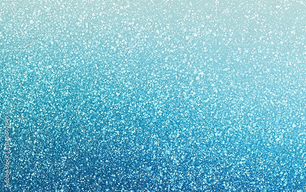 Poster gradual transition of sparkling blue glitter textures in a soft light, creating a dreamy background 
